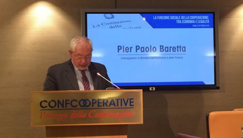 Pier Paolo Baretta, sottosegretario all'economia e finanze, ha ribadito la necessità di vietare il massimo ribasso