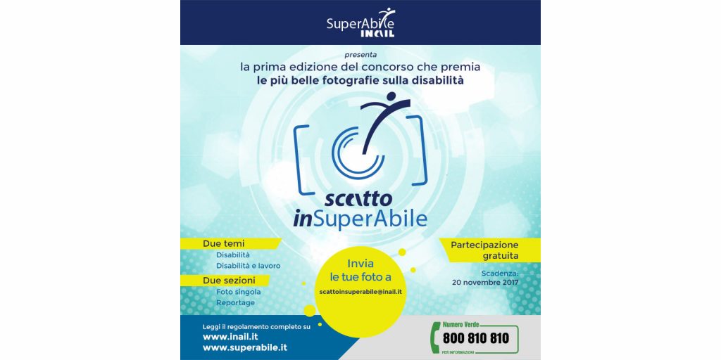 Si chiude il prossimo 20 novembre "scatto inSuperabile", il concorso fotografico di Superabile Inail per reportage e foto sulla disabilitòà