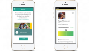 Le schermate dell'app i-phone Cognoa per la valutazione del rischio autismo e ritardo cognitivo nei bambini