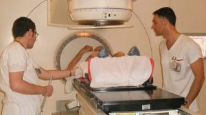 Paziente sotto trattamento di radioterapia