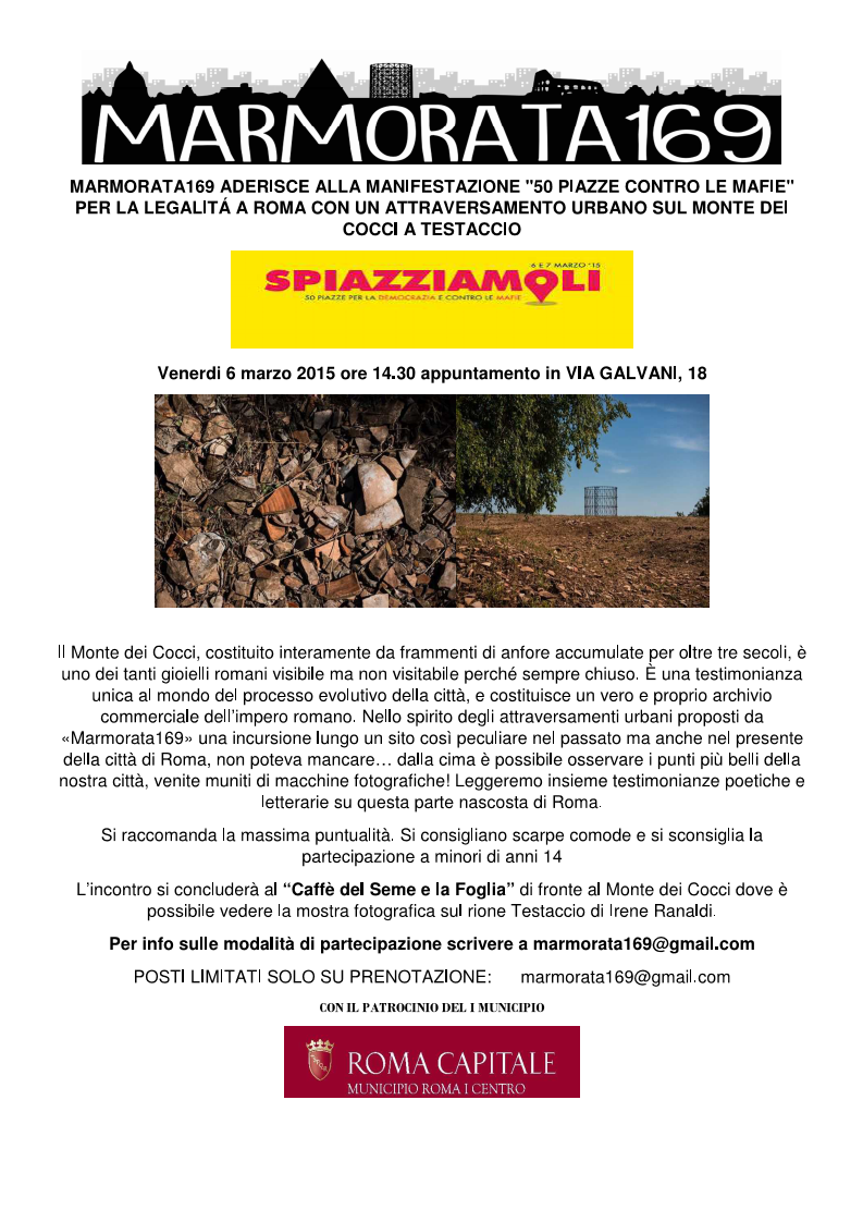 Locandina della visita al Monte Testaccio
