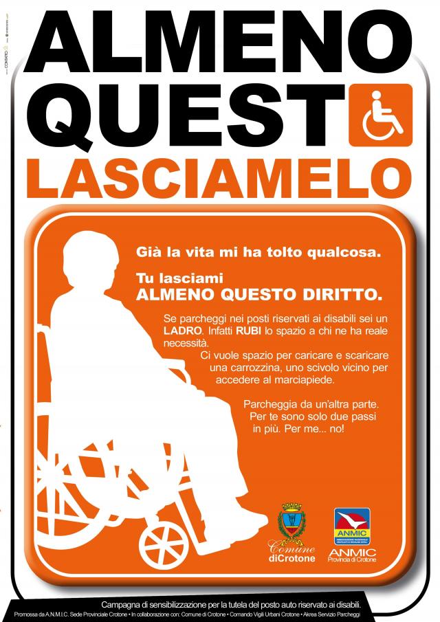 Crotone. Campagna per i parcheggi riservat