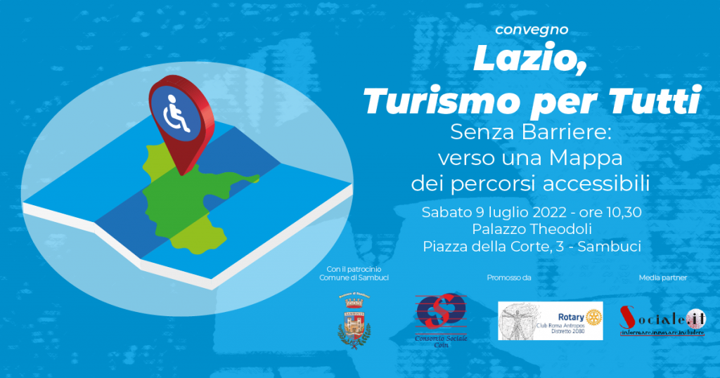 Il logo dell'evento dell'iniziativa "Lazio, Turismo per tutti"